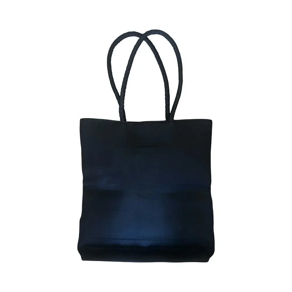 Embroidered Denim Tote Bag — 14x14, Boho/Artisan Style - Picture 5 of 8